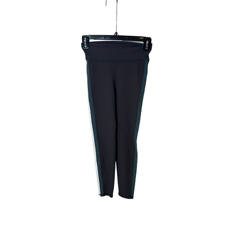 The Upside‎ Women Black Ribbed Side Stripe High Rise Leggings Size US 4